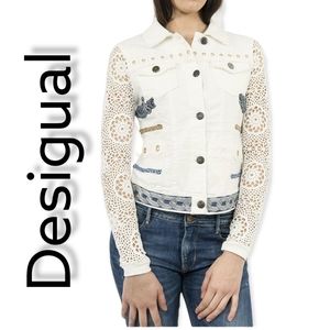 desigual white denim jacket